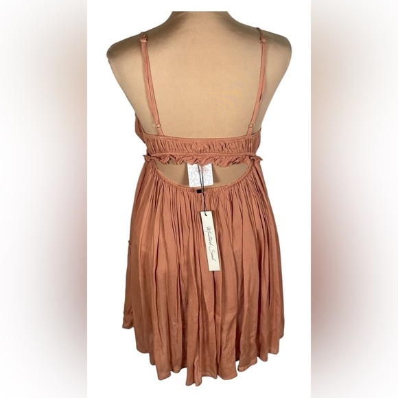 MUSTARD SEED ~ Boutique Cami Ruffle Mini Dress NWT Small‎ Rose Color - Picture 7 of 15